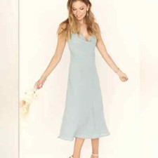 NWT Show Me Your Mumu Verona Cowl Midi Dress Silver Sage Crisp Large Retail $168