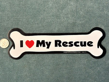 I Heart Love My Rescue Adopt Dog or Cat Car or Fridge Magnet NWOT