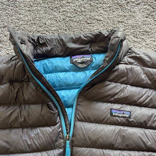 Patagonia Down Sweater Jacket Full Zip Puffer Grey Blue Men’s 3XL Netplus Shells - Picture 3 of 11
