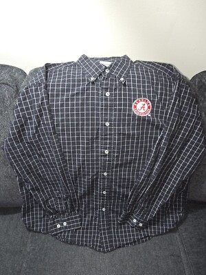 Knights Apparel 2XL 50/52 Black Plaid University Of Alabama Long Sleeve...  | eBay