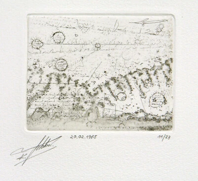 DDR-Avantgarde 1985. Radierung Klaus SOBOLEWSKI (1962-2006 D) handsigniert - Bild 1 von 2