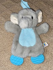 BoBo Buddies Edgar the Elephant Baby Teether Crinkle Plush Baby Unisex Gray EUC