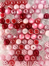 100 Pcs 12mm Valentine Mixed Acrylic Beads - Bubblegum Beads - Chunky Bead 1242