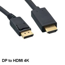 KNTK 6' DisplayPort 1.2 to HDMI 1.4 Cable 28AWG Male to Male for PC Mac 4K 3D