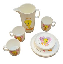 TWEETY BIRD 1996 Warner Brothers CHILDRENS Dish Playset 12 PIECES Vintage