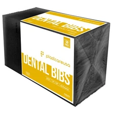 100 Black Disposable Dental Bibs, Tattoo Tray Nail Chair Bed Paper Covers
