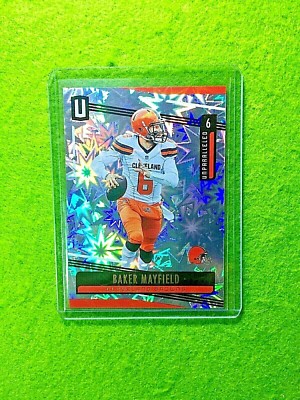 BAKER MAYFIELD PRIZM CARD REFRACTOR SP # /75 BROWNS SSP 2019 Unparalleled Impact