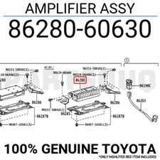 8628060630 Genuine Toyota AMPLIFIER ASSY 86280-60630