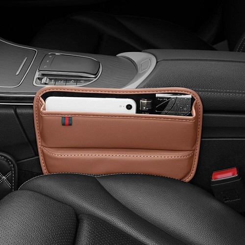 1PC Leather Seat Pocket Organizer Gap Storage Console Side Bag Trim For Car SUV