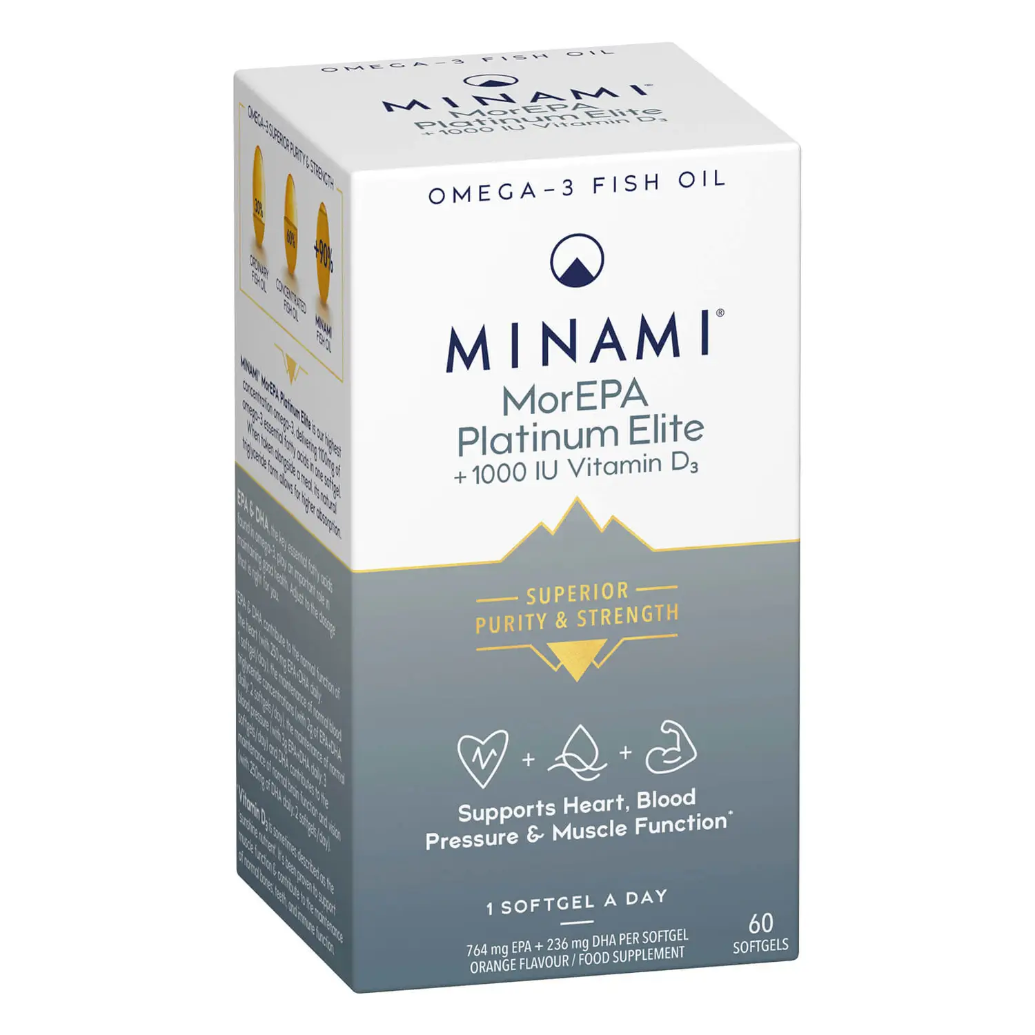 Minami MorEPA Platinum Elite Omega-3 + 1000IU D3 60 Softgels