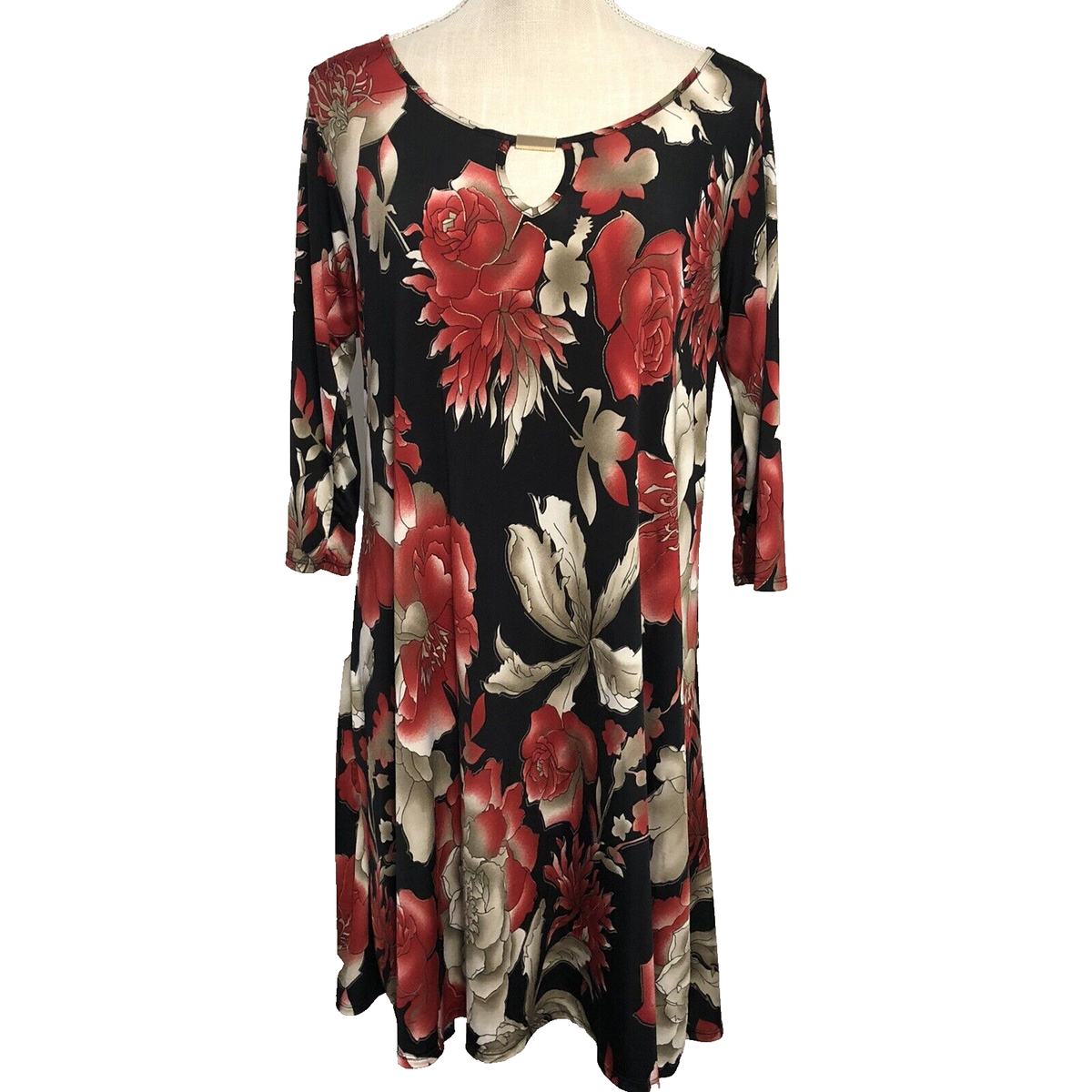 Espresso Dress Womens Size Medium Black Red Gold Casual | eBay
