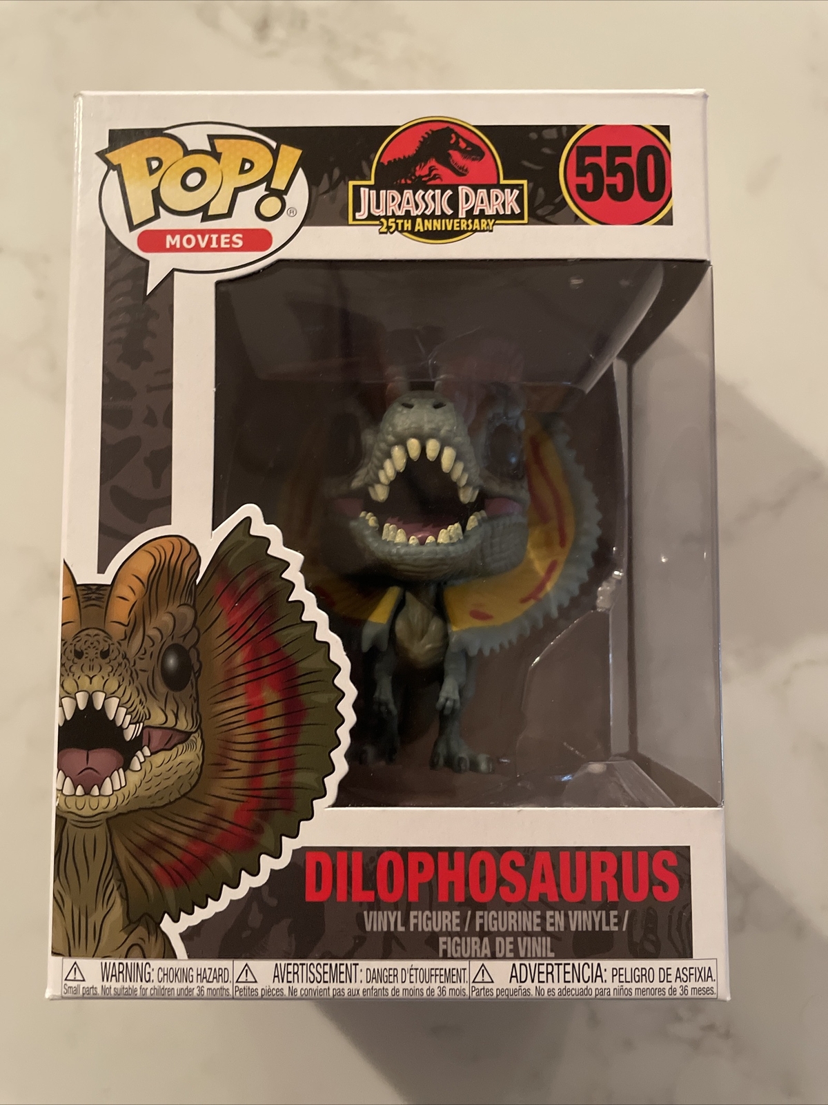 Funko Pop Parque Jurásico Dilophosauras #550 Brilla En La Oscuridad