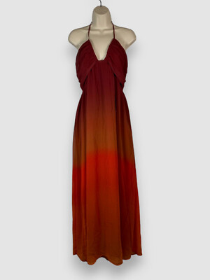 Bar Iii Women's Ombre Cutout Halter Maxi Dress, Created for Macy's - Sunset Ombre A - Size L
