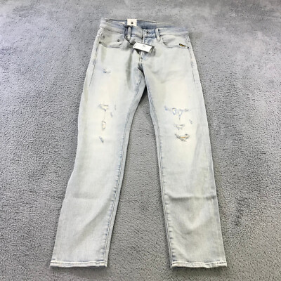 G-Star Raw Jeans Mens 29x30 Revend FWD Skinny Jean Denim Sun Faded Destroyed