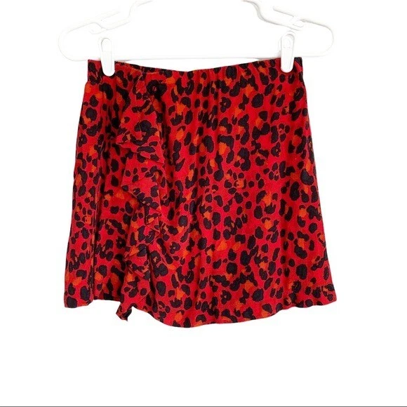Red leopard print skirt zara sales