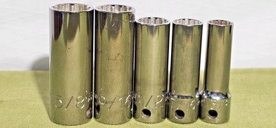 Proto 3/8 in. Drive 12-Pt Deep 5 pc Socket Set 5/8'' - 7/16'' Made in USA