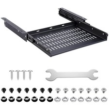 Sliding Under Desk Laptop Mount Shelf with Air Vents 16.3" W x 12" D Metal