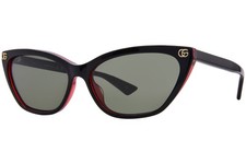 Gucci GG1815S 003 Sunglasses Women's Black/Red/Grey Lenses Cat Eye Style 58mm