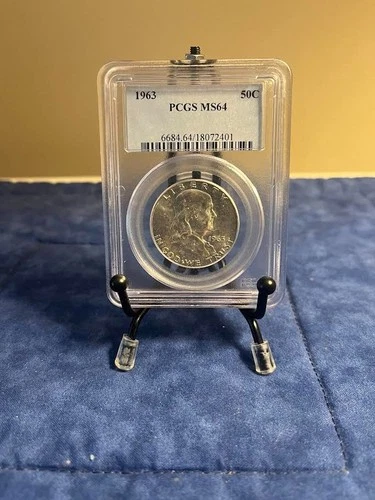 1963 Franklin UNC .50 C Half Dollar 90% Sliver PCGS MS 64