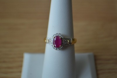 1,50ct AAA Royal Rubin/Diamant Ring 18k YG plattiert über Feinsilber Größe 7