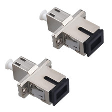 2 Pack SC to LC Female to Female Fiber Optic Adapter Connector Hybrid Simplex Mu
