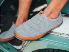 OluKai Mahana Convertible Quilted Slippers Mens 7 WMNS 9 /E 40 Slip On Shoe Gray
