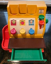 Vintage 1974 Fisher Price Cash Register. 926 Drawer Crank Bell Working No Coins