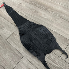 Black Genuine HornBack Nile Crocodile Hide Leather Skin Gator Croc Scrap 4006