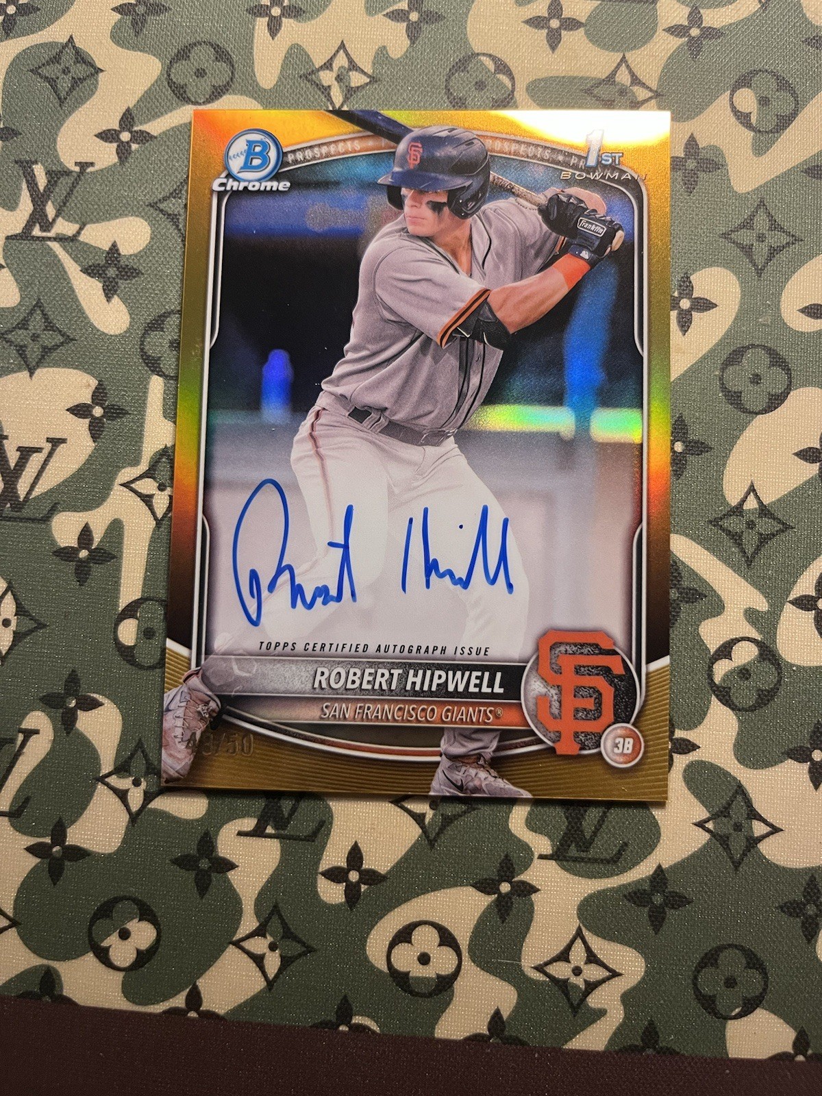 2025 Bowman Chrome Prospect Auto True Gold 48/50 #CPA-RH Robert Hipwell