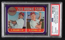 2018 Heritage Hot Box Chrome Purple Refractor Nick Williams Rhys Hoskins tx8