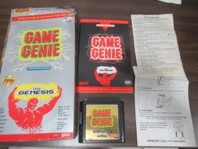 Sega Genesis Game Genie box instructions book cartridge TESTED