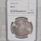 1899-O Morgan Silver Dollar $1 New Orleans NGC MS63 Cert#6014146-009