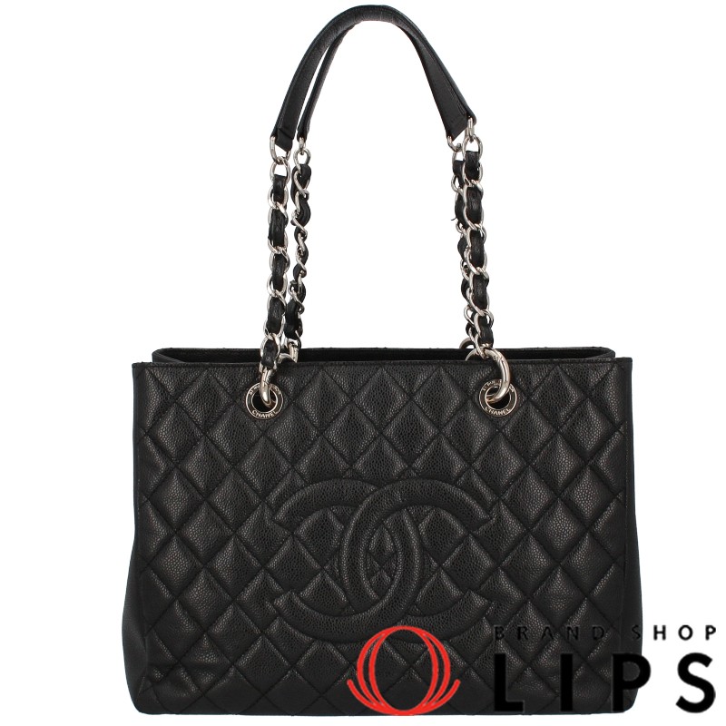 CHANEL GST Caviar Leather Tote Bag Black in Excellent Condition A50995