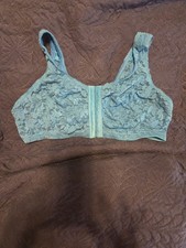 New Vintage Leading Lady style 5035 38D 38DD Teal Front Closure Wireless Bra