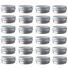 24 Pack 2 Oz/60ml Screw Top Round Aluminum Tin Cans, with Containers Jar with