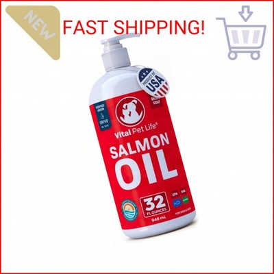 Salmon Oil for Dogs & Cats - Healthy Skin & Coat, Fish Oil, Omega 3 EPA DHA, Liq