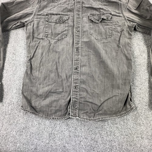 Nudie Jeans Co Shirt Mens Extra Large XL Gray Western Denim Snap Button Pockets - Picture 5 of 10