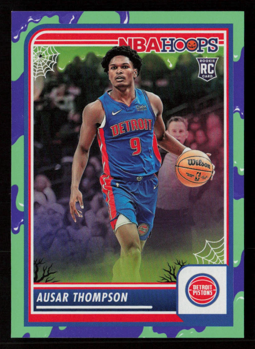 Ausar Thompson 2023-24 Hoops Haunted Hoops Slime #100 RC Rookie Detroit Pistons