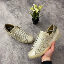 Sneakers donna autentiche Philippe modello Paris in pelle bianca taglia 41 EU US 10,5