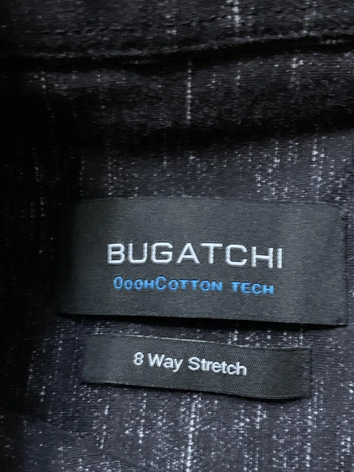 Bugatchi 衬衫男式小号 OooohCotton Tech 8 路弹力短袖纽扣 — 第 2/4 张图片