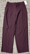 Women's High-Rise Pleat Front Straight Trousers - a New Day Burgundy 8