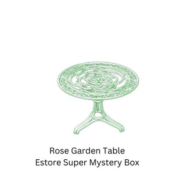 Webkinz Estore Rose Garden Table Super Mystery Box Green Spring Pastel Patio