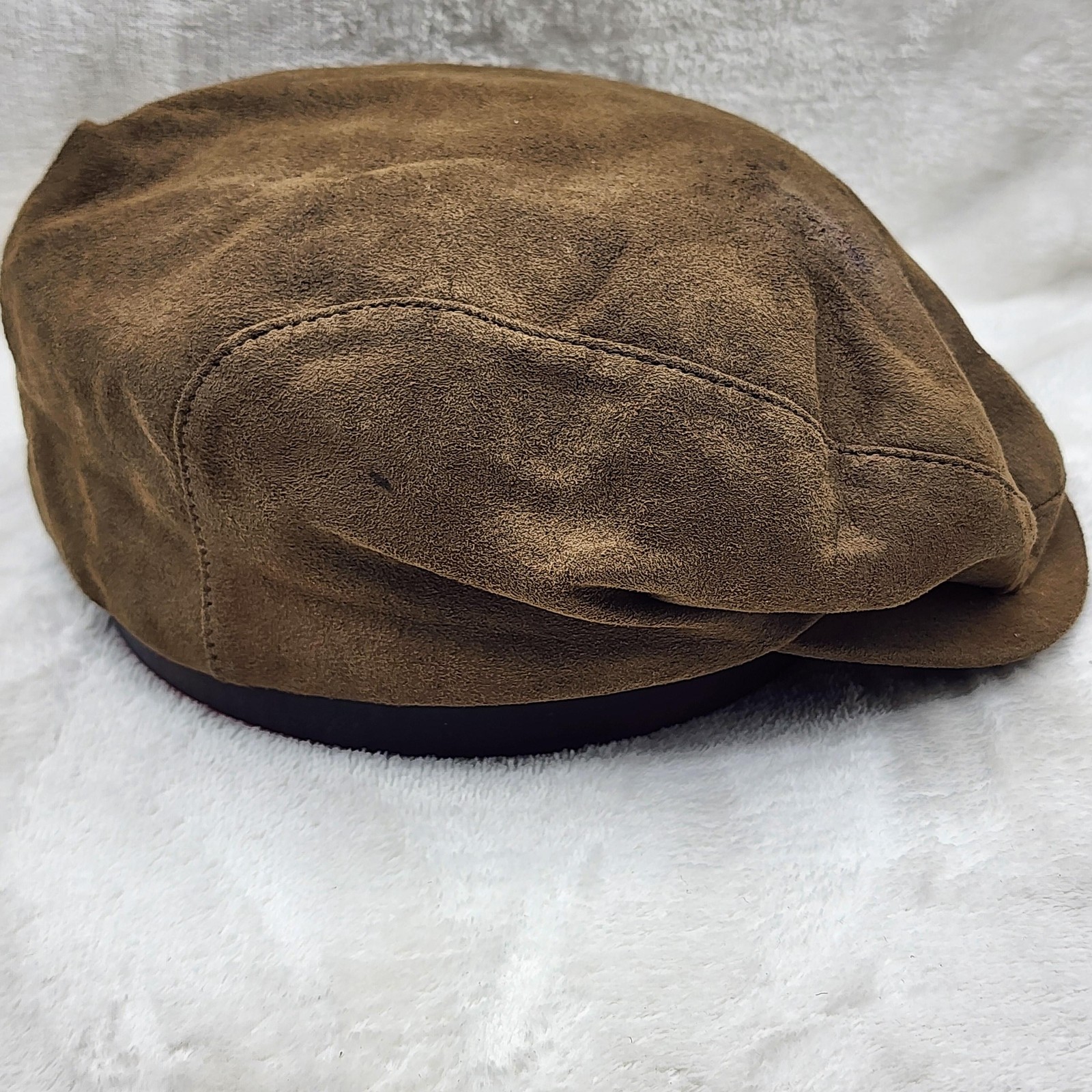 Pendleton Hat Cap Brown Suede Leather Newsboy Cab… - image 6