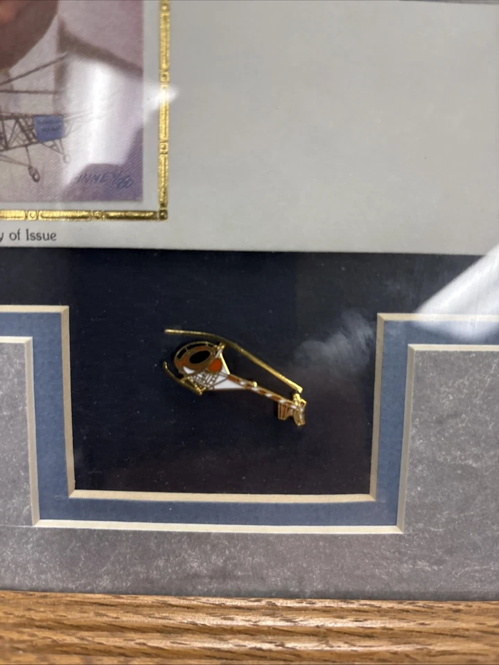 Igor Sikorsky Silk Cachet FDC And Helicopter Pin In A Frame - Image 4 of 4