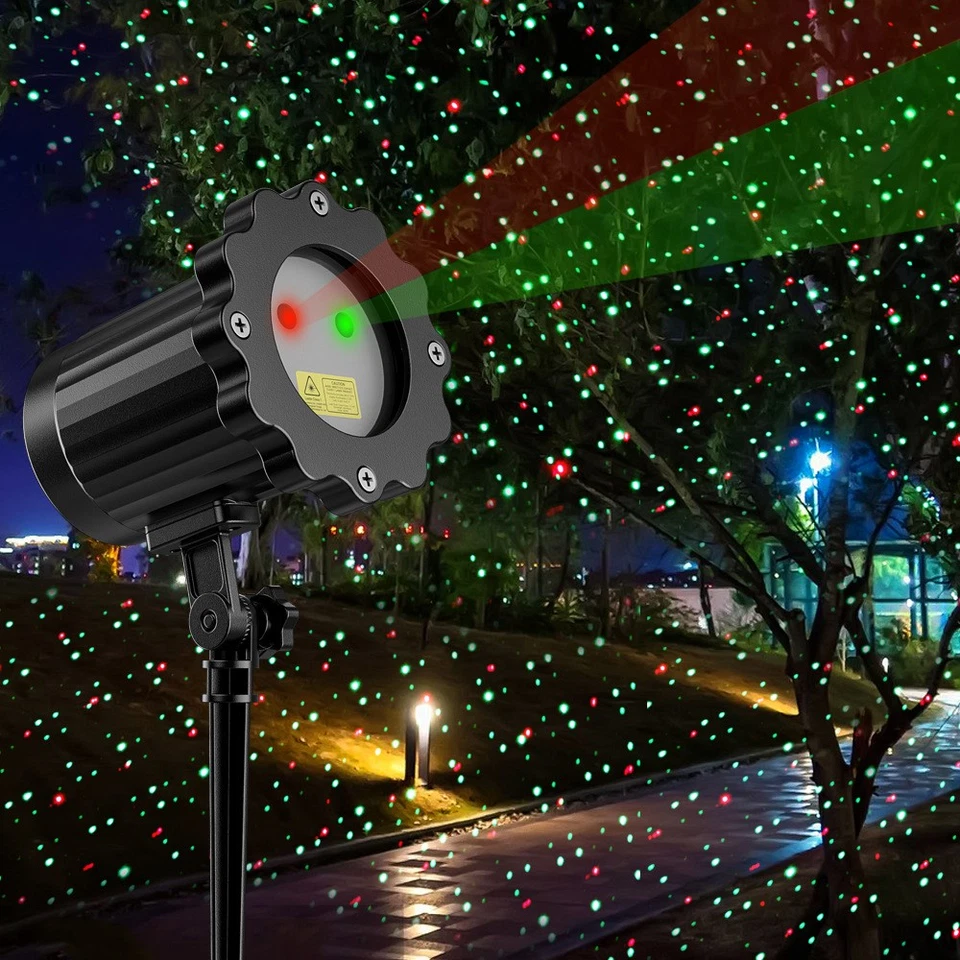 Christmas Laser R&G LED Projector Light Moving Outdoor Landscape Stage Xmas Lamp - Image 3 of 4