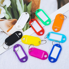 50 PCS Key Tags Plastic W/ Split Ring Luggage Fobs ID Card Name Label Keychain
