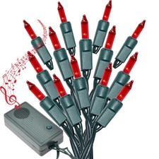 140 Red Musical Christmas Lights, Plays 25 Classic Music Songs, 8 Function Ch...