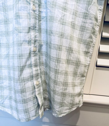 Gap Kids Green & White Plaid Button Down Shirt Size 14-16 NWT - Picture 4 of 13