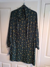 Next Ladies Green Color Long Sleeve Dress - Size 16, EUR 44