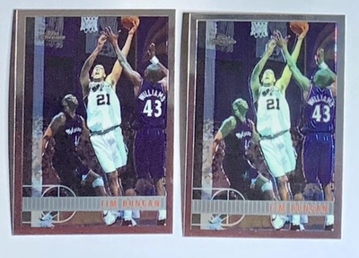 #ad #ad 2x Tim Duncan 1997 98 Topps Chrome #115 Rookie RC SP Sharp Clean HOT $90.00